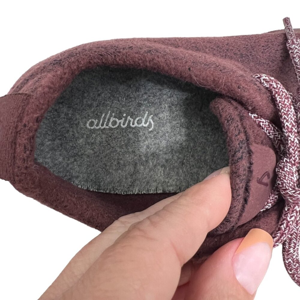 Allbirds Merino Wool Runners Hazy Burgundy Lace Up women's sneakers size 8 - Picture 7 of 9